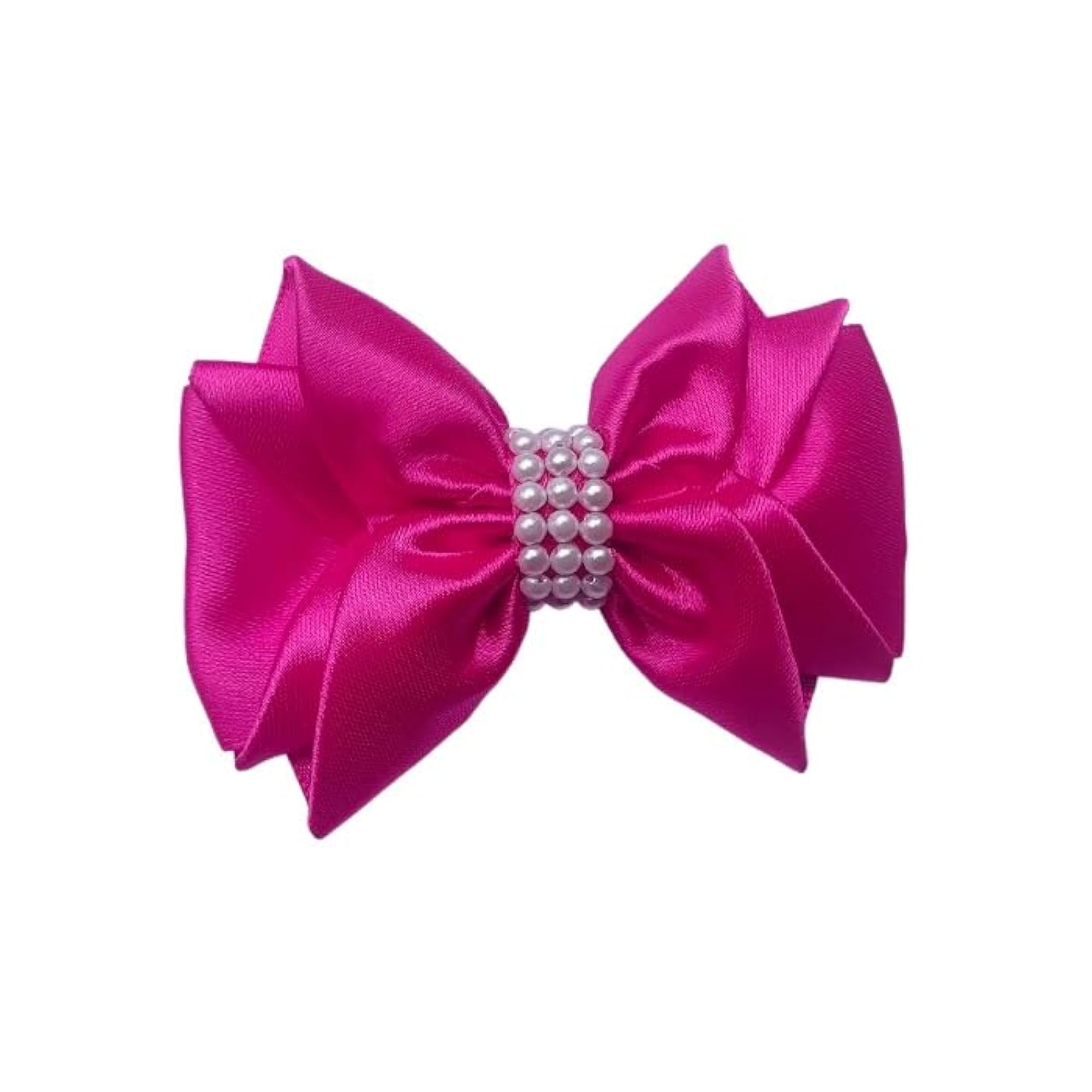 Pack of 2 Charming Satin Flower Alligator Hair Clips, Pink & Lite Blue